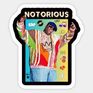 Notorious Big 90s style art retro vintage 80s Sticker